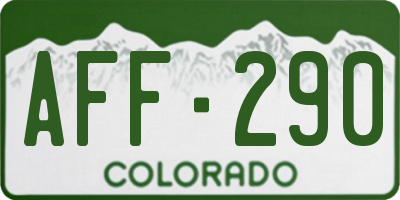 CO license plate AFF290