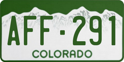 CO license plate AFF291