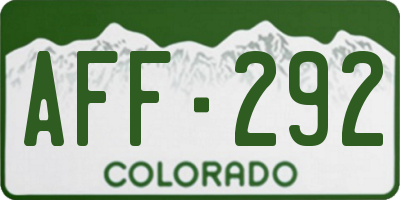 CO license plate AFF292