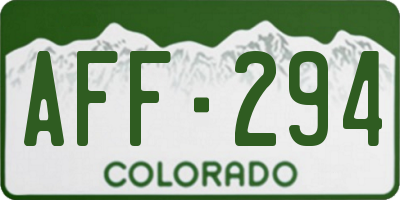 CO license plate AFF294