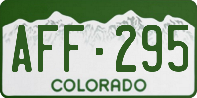CO license plate AFF295