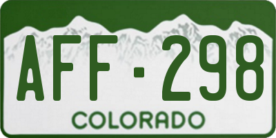 CO license plate AFF298