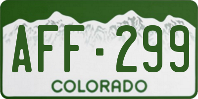 CO license plate AFF299