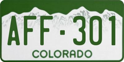 CO license plate AFF301