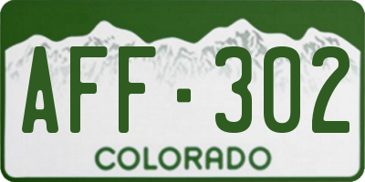 CO license plate AFF302