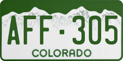 CO license plate AFF305