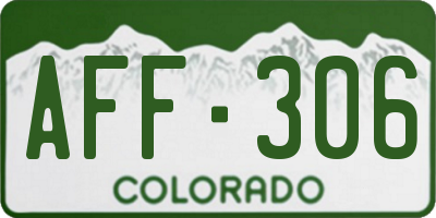 CO license plate AFF306