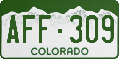 CO license plate AFF309