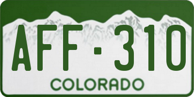 CO license plate AFF310