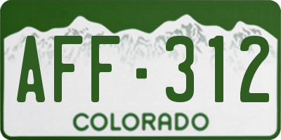 CO license plate AFF312