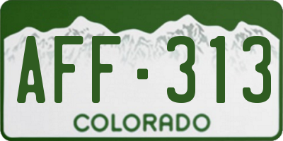 CO license plate AFF313
