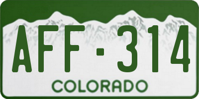 CO license plate AFF314