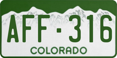 CO license plate AFF316