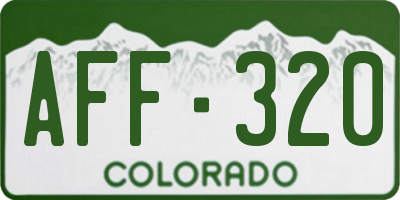 CO license plate AFF320