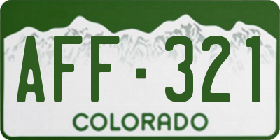 CO license plate AFF321