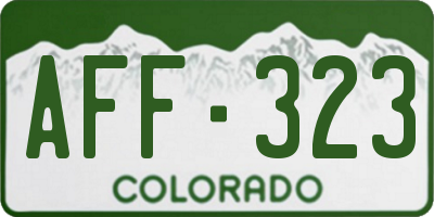 CO license plate AFF323