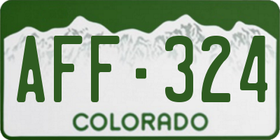 CO license plate AFF324