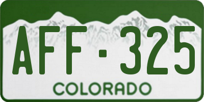 CO license plate AFF325