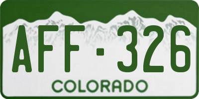 CO license plate AFF326