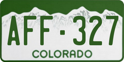 CO license plate AFF327