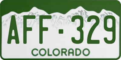 CO license plate AFF329