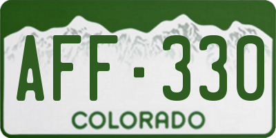 CO license plate AFF330