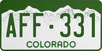 CO license plate AFF331