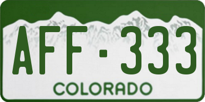 CO license plate AFF333