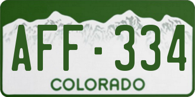 CO license plate AFF334