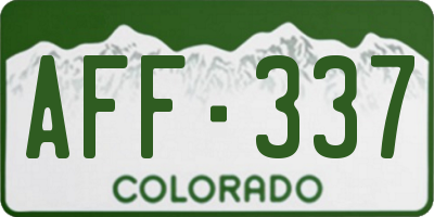 CO license plate AFF337