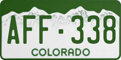 CO license plate AFF338
