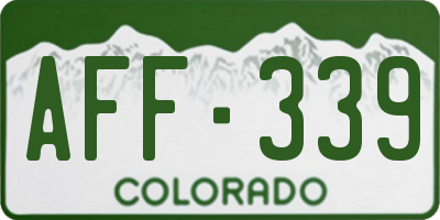 CO license plate AFF339