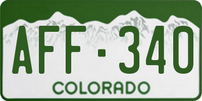 CO license plate AFF340