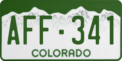 CO license plate AFF341