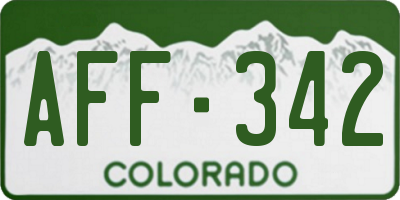 CO license plate AFF342