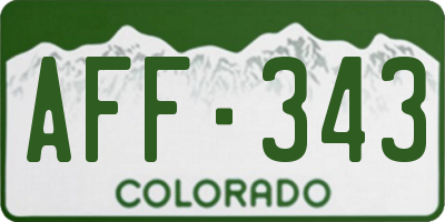 CO license plate AFF343