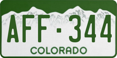 CO license plate AFF344