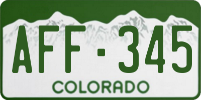 CO license plate AFF345