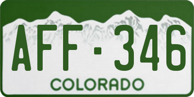 CO license plate AFF346