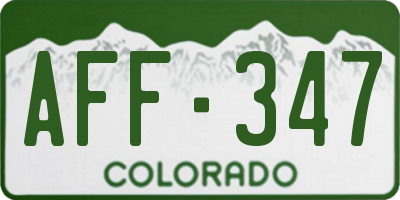 CO license plate AFF347