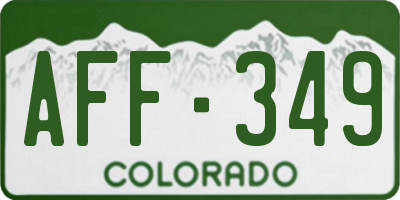 CO license plate AFF349