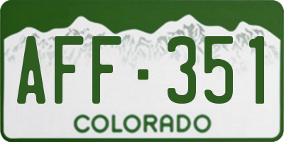 CO license plate AFF351