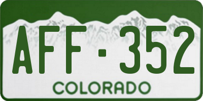 CO license plate AFF352