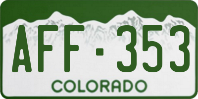 CO license plate AFF353