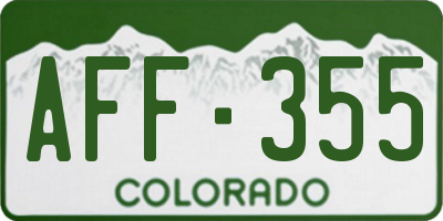 CO license plate AFF355