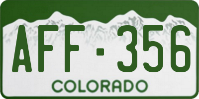 CO license plate AFF356