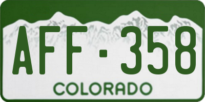 CO license plate AFF358