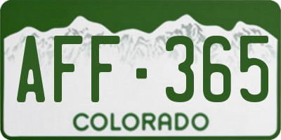 CO license plate AFF365
