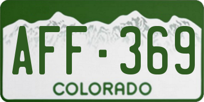 CO license plate AFF369