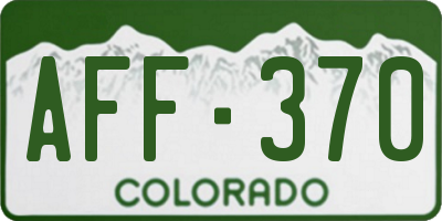 CO license plate AFF370